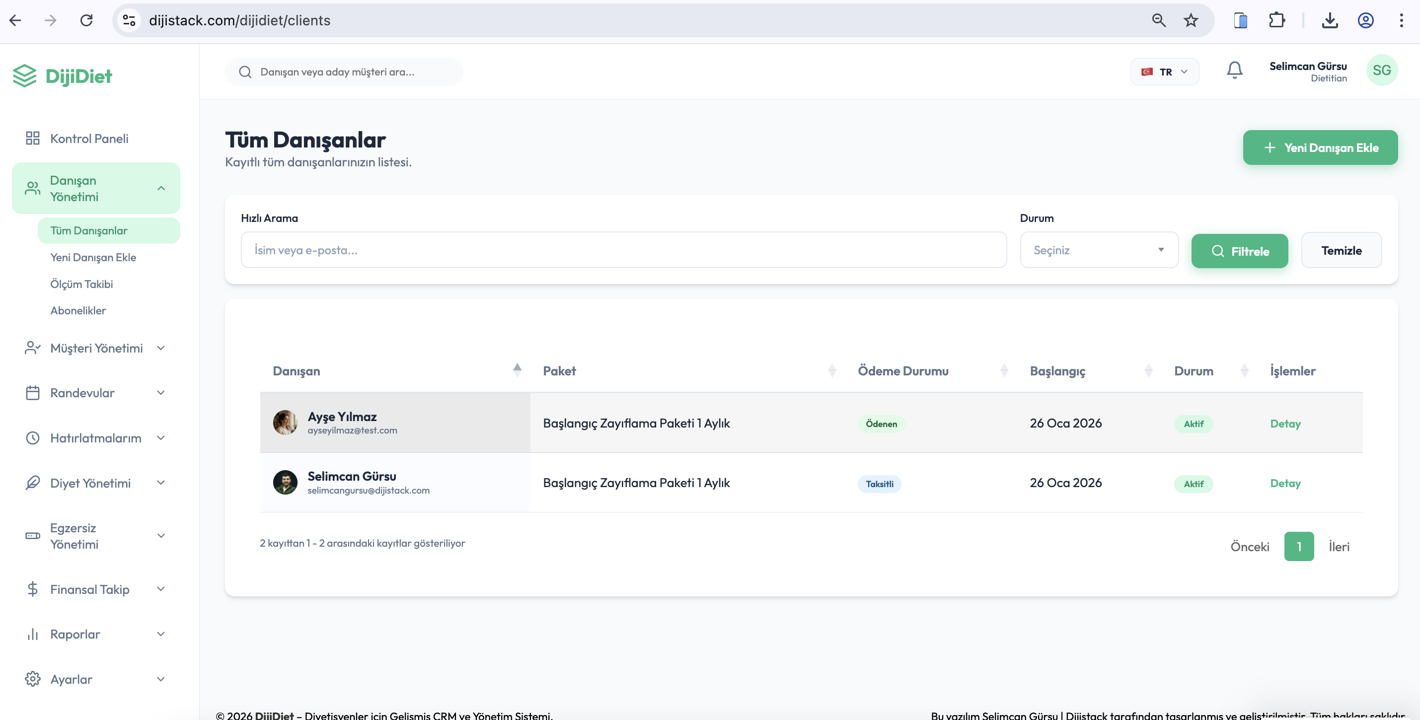 Dijidiet | Smart Dietitian Management Platform Screenshot